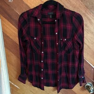 Red true religion flannel